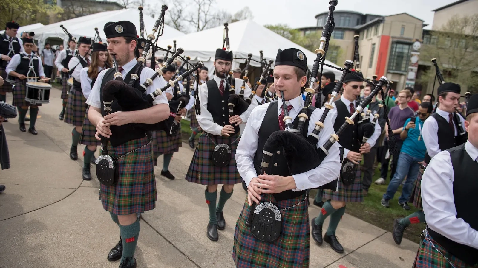 Bagpipers at Spring Carnival