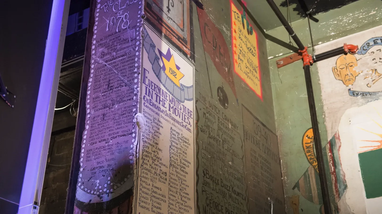 Autograph wall for CMU Drama