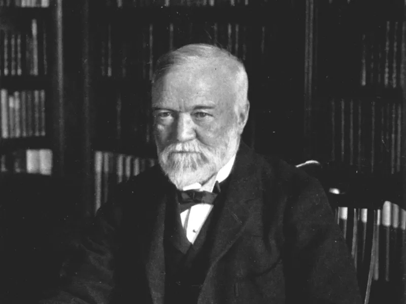 Black and white headshot of Andrew Carnegie, philanthropist and founder of Carnegie Mellon University