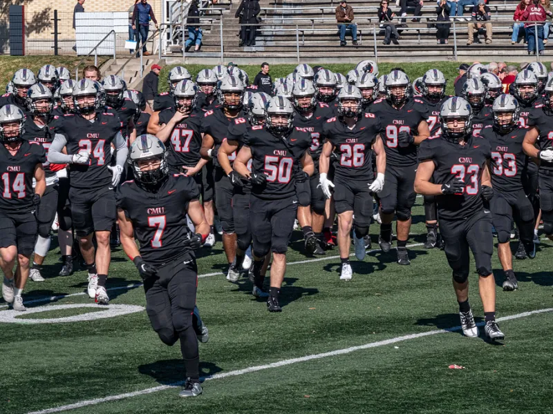 Football team on the field