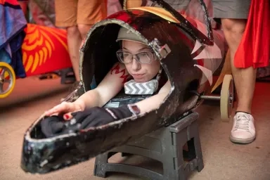 A racer gets ready for Buggy at CMU, 2025