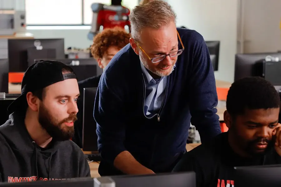 Students can get hands-on experience solving cybersecurity issues at the Community College of Allegheny County. Photo courtesy of CCAC